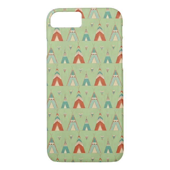Southwest Geo Step | Green Teepee Pattern Case-Mate iPhone Case (Back)