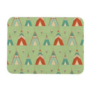 Southwest Geo Step Green Teepee Pattern Magnet