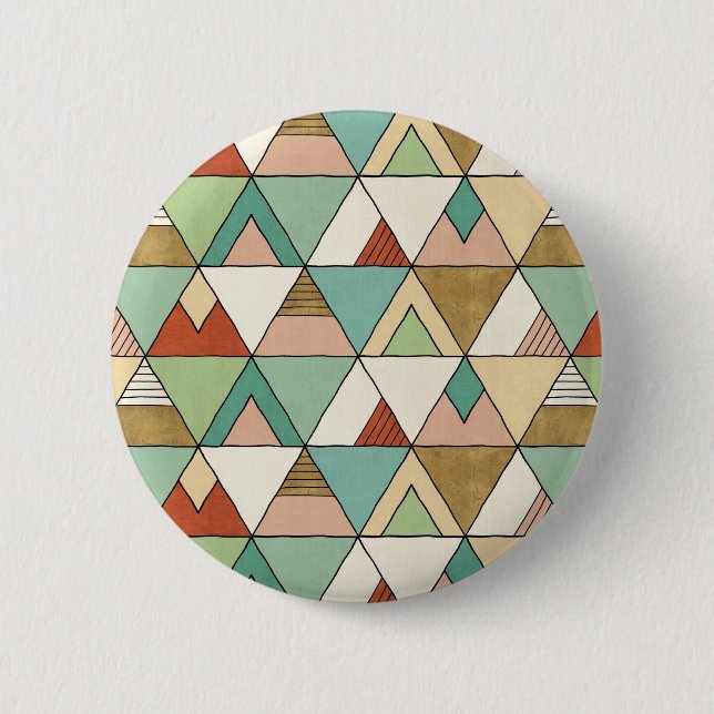 Southwest Geo Step | Hand Drawn Tribal Pattern 2 Inch Round Button (Front)