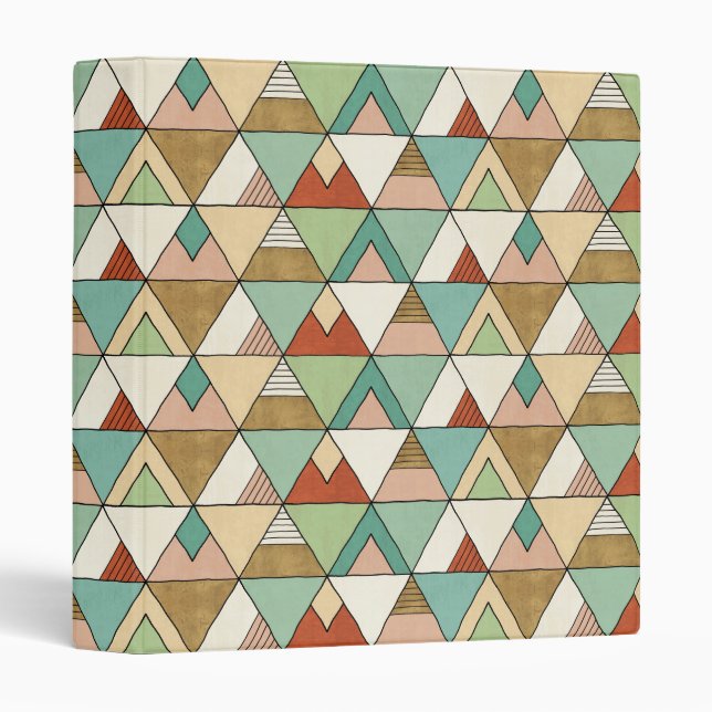 Southwest Geo Step | Hand Drawn Tribal Pattern Binder (Front/Spine)