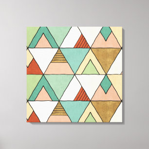 Southwest Geo Step   Hand Drawn Tribal Pattern Canvas Print