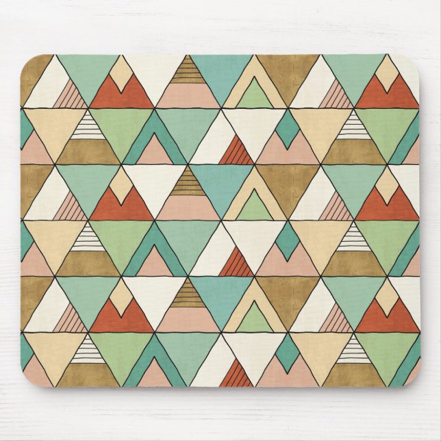 Southwest Geo Step | Hand Drawn Tribal Pattern Mouse Pad (Front)