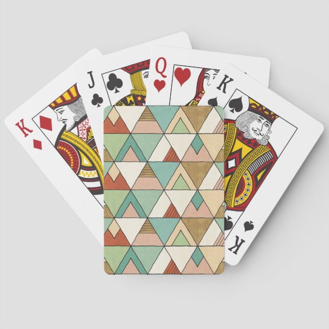 Southwest Geo Step | Hand Drawn Tribal Pattern Playing Cards (Back)