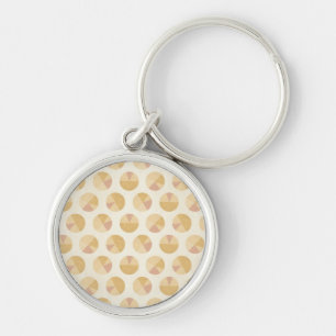 Southwest Geo Step   Orange Circle Pattern Keychain