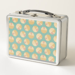 Southwest Geo Step Orange & Green Circle Pattern Metal Lunch Box