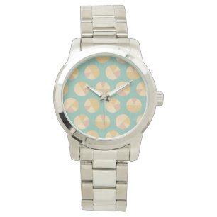 Southwest Geo Step   Orange & Green Circle Pattern Watch