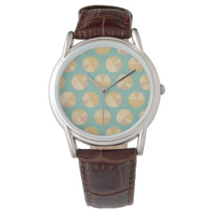 Southwest Geo Step Orange & Green Circle Pattern Watch