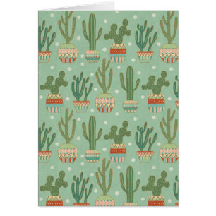 Southwest Geo Step   Potted Cactus Pattern