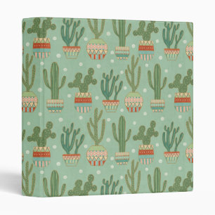 Southwest Geo Step   Potted Cactus Pattern Binder