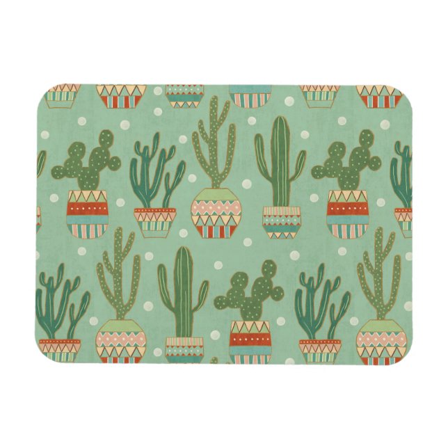 Southwest Geo Step | Potted Cactus Pattern Magnet (Horizontal)