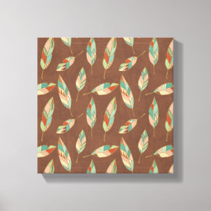 Southwest Geo Step Southwest Feather Pattern Canvas Print