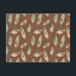 Southwest Geo Step | Southwest Feather Pattern Postcard<br><div class="desc">A tribal,  boho design in soft pastel colours.</div>