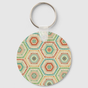 Southwest Geo Step   Southwest Hexagon Pattern Keychain