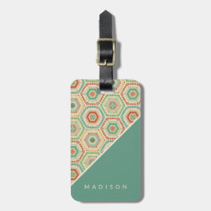 Southwest Geo Step   Southwest Hexagon Pattern Luggage Tag