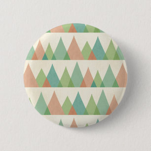 Southwest Geo Step Teal & Coral Triangles 2 Inch Round Button