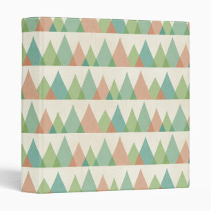 Southwest Geo Step   Teal & Coral Triangles Binder
