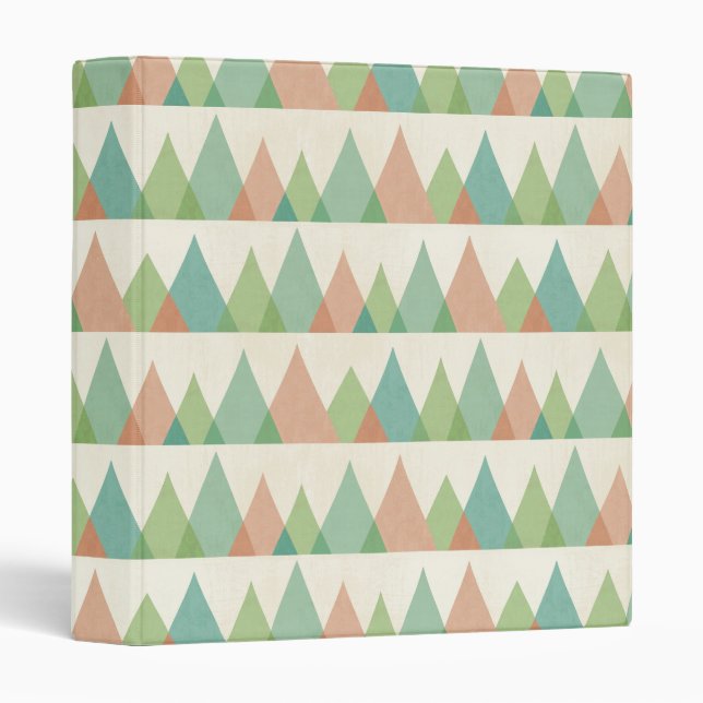 Southwest Geo Step | Teal & Coral Triangles Binder (Front/Spine)