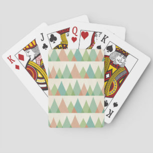Southwest Geo Step   Teal & Coral Triangles Playing Cards