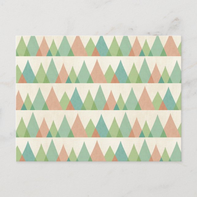 Southwest Geo Step | Teal & Coral Triangles Postcard (Front)