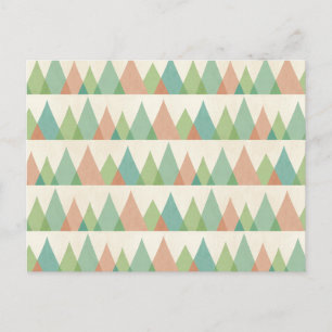 Southwest Geo Step   Teal & Coral Triangles Postcard