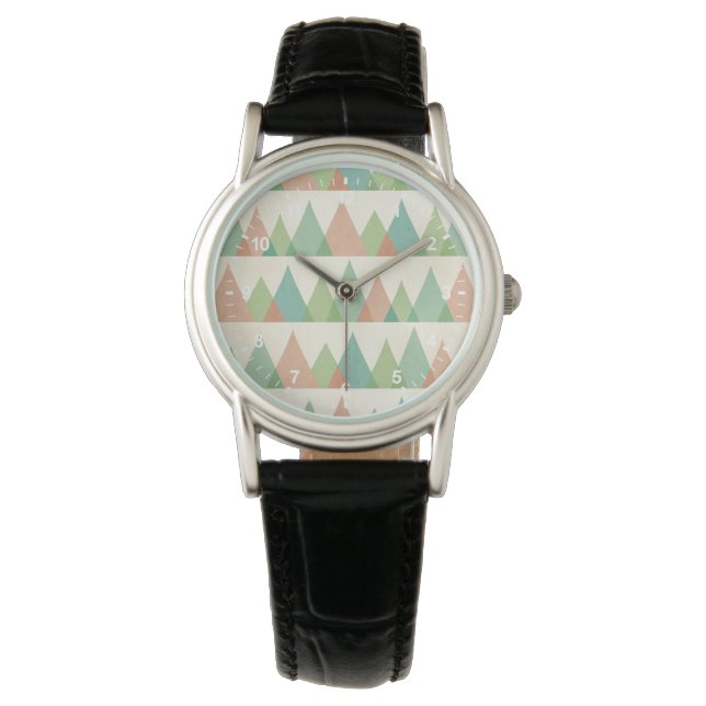 Southwest Geo Step | Teal & Coral Triangles Watch (Front)