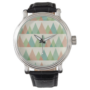 Southwest Geo Step Teal & Coral Triangles Watch