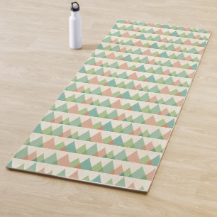 Southwest Geo Step Teal & Coral Triangles Yoga Mat