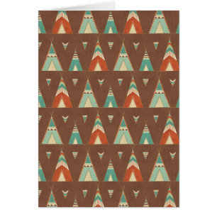 Southwest Geo Step   Teal Teepee Pattern