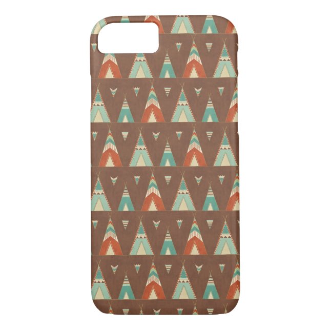 Southwest Geo Step | Teal Teepee Pattern Case-Mate iPhone Case (Back)