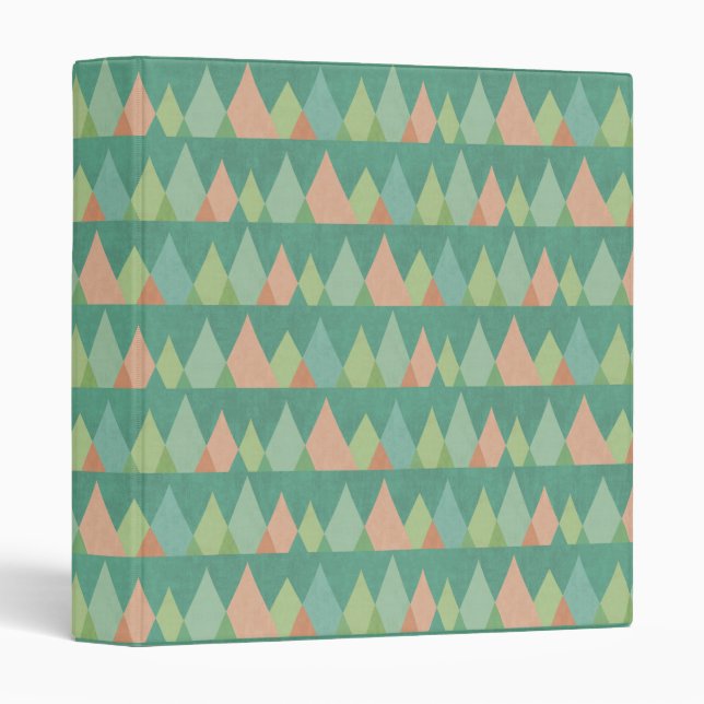 Southwest Geo Step | Teal Triangle Pattern Binder (Front/Spine)