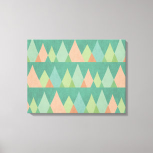 Southwest Geo Step   Teal Triangle Pattern Canvas Print