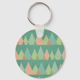 Southwest Geo Step   Teal Triangle Pattern Keychain