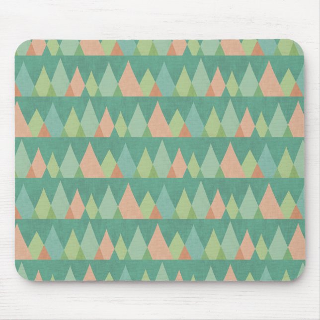 Southwest Geo Step | Teal Triangle Pattern Mouse Pad (Front)