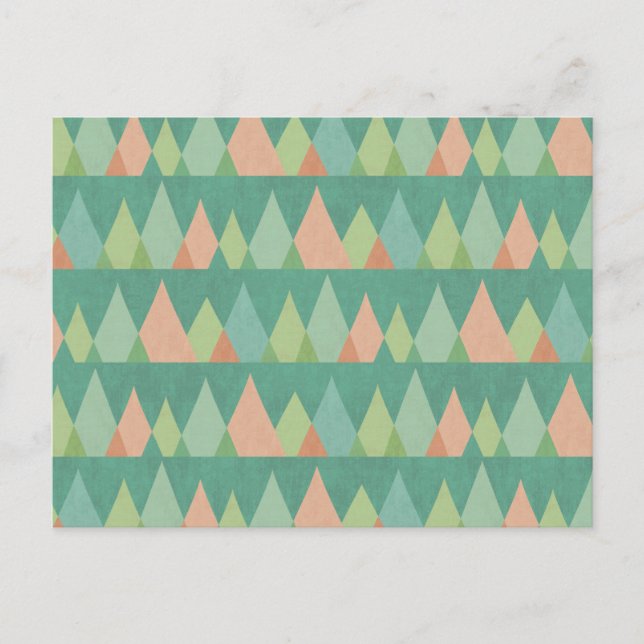 Southwest Geo Step | Teal Triangle Pattern Postcard (Front)