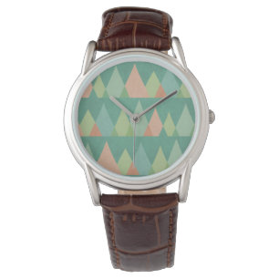 Southwest Geo Step Teal Triangle Pattern Watch