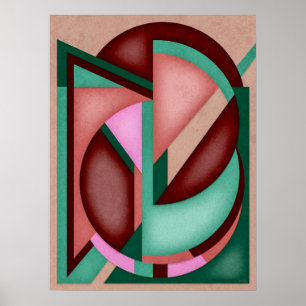 Southwest Geometric Symphony Midecentury Abstract Poster