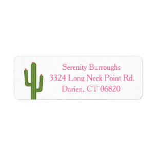 Southwest Green Cactus Pink Flowers Personalized