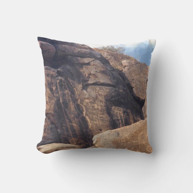 Southwest Hieroglyphs Photo Designed Throw Pillow (Front)