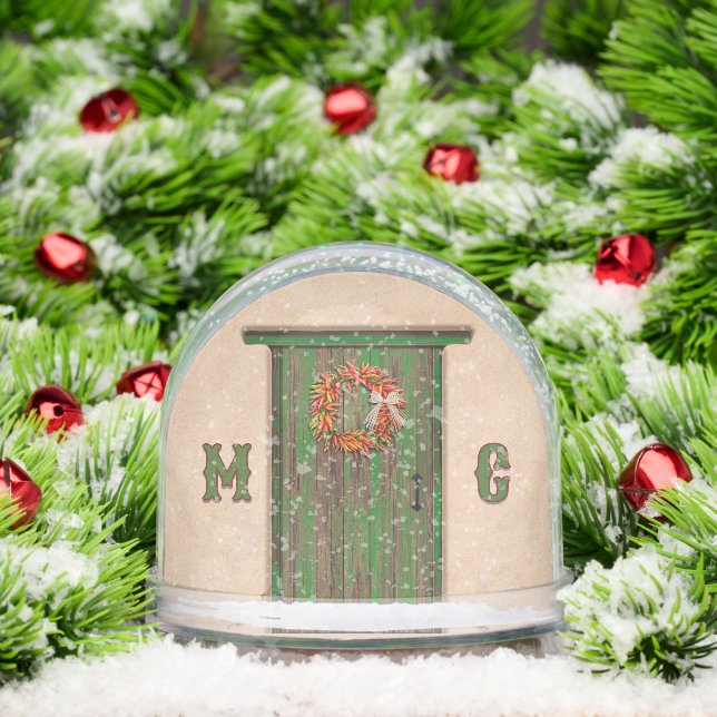 Southwest Holiday Chile Wreath Door Personalized (Noël)