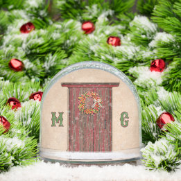 Southwest Holiday Chile Wreath Door Personalized Snowglobe