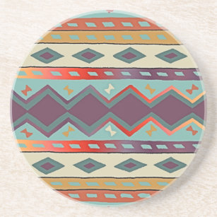 Southwest Indian Blanket Design Sandstone Coaster