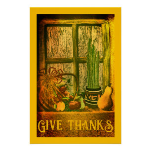 Southwest inspirational Give Thanks Thanksgiving Poster