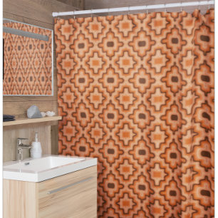 Southwest Inspired Retro Pattern Shower Curtain