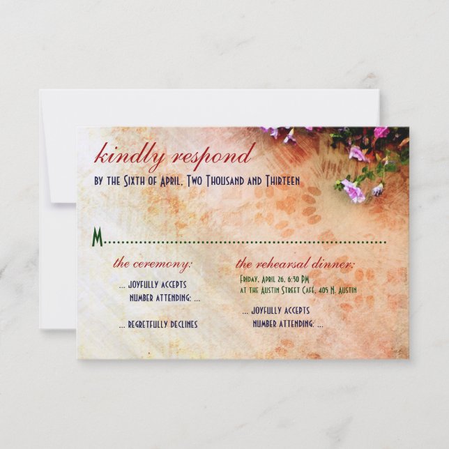 Southwest-inspired Wedding & Rehearsal Dinner RSVP (Front)