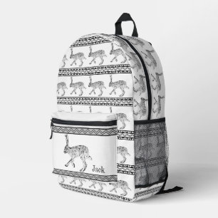 Southwest Jackrabbit and Geometric Personalized Printed Backpack