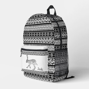 Southwest Jackrabbit and Geometric Personalized Printed Backpack