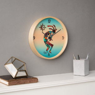 Southwest Kokopelli And Sun Clock