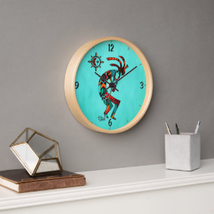 Southwest Kokopelli And Sun Clock