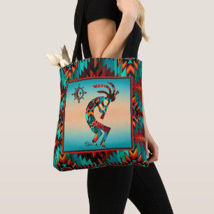 Southwest Kokopelli And Sun Tote Bag