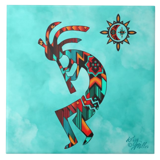 Southwest Kokopelli Ceramic Tile (Front)